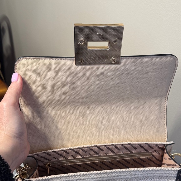 Aldo Cailla Mini Woven Satchel - Tan/Brown - Like New - Picture 9 of 12